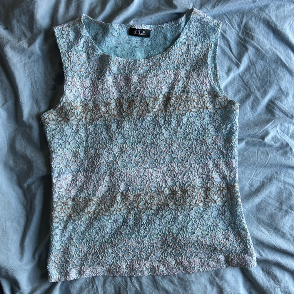 Vintage Pastel Lace Tank Top
